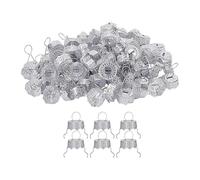 Guangcailun Ornament Fittings Bundle Aluminum Christmas Ball Caps For Holiday Decor Christmas Tree Ornaments Can Be Paired With Ceramic Hanging Ornaments Ball Cover Fittings, Silver, 0.55 inch