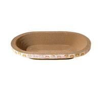 Guangcailun Oval Lounge Cat Scratch Pad Corrugated Bed For Ultimate Furniture Cats Can Lie Down On Pad Like Bed Or Couch Cat Scratch Sleeping Scratcher Bowl Nest, brown, Medium