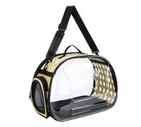 Guangcailun Pets Bubble Bag for Cats and Puppy Accessories Comfortable Stylish EVA Foam Carrier Cat Tote Bag is Mainly Made of EVA Foam and PET Pet Carrier Transparent Collapsible Cat Carriers, Gold