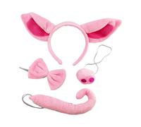 Guangcailun Pig Costume Ears Nose Tail Bow Tie Headband Suitable For Cosplayers And Actors Various Parties Fancy Dre Animal Pig Costume Set Animal Fancy Kits