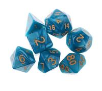 Guangcailun Polyhedral Dice Set DND RPG Dice 7PCS Includes D20 D12 D10 D8 D6 D4 Durable Party Game For Everyone Polyhedral Table Games D20 D12 D10 D8 D6 D4, Blue Green
