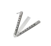 Guangcailun Practice Comb for Beginner Beard and Mustache Styling Versatile Stylish, Silver, 21.5cm