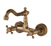 Guangcailun Rotatable Wall Mounted Kitchen Faucet Bathroom Sink Hot Cold Water Control Unique Cross Handle Fine Workmanship Kitchen Wash Basin Hot and Cold Water Faucet