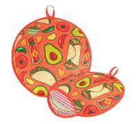 Guangcailun Roti Maker and Tortilla Warmer for Mess-Free Rolling 12 Inch Insulated Cloth Taco Warmer Holder for Corn Flour, A