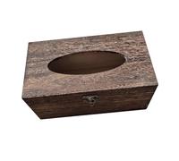 Guangcailun Rustic Elegant Wooden Tissue Holder Bathroom Kitchen Hotel Living Room and Office Desk with Practical Features Office Desk Nightstand Tissue Canister Organizer, Brown, 22x12x10cm