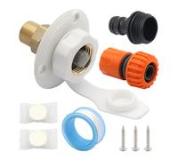 Guangcailun RV City Water Inlet With Check Valve And With Quick Connector Set Fill Inlet Water Durable Compatible, White