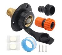 Guangcailun RV City Water Inlet With Check Valve And With Quick Connector Set Fill Inlet Water Durable Compatible, Black