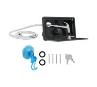 Guangcailun RV Outdoor Shower Faucet Lockable Kit Hot Cold Switch And Portable Shower Head With 5m Coiled Hose Camping Travel Trailers Boat RV Accessories Box