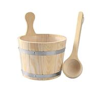 Guangcailun Sauna Bucket and Ladle Set Versatile Large Capacity Wooden Solution Different Spaces Please Dry and Place in Ventilated Place. Steaming Room Accessories Multipurpose