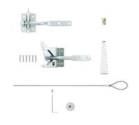 Guangcailun Secure Pool Access Self Locking Gate Latch with Spring Cable Pull for Garden Gate Lock Hardware Latch Lock, Short Silver