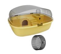 Guangcailun Small Animal Cage Openable Top Bunny Clear Is Designed With Spacious Interiors And For Pets Happiness And Wellbeing Ventilation Exercise Playing House Transparent, Yellow, 35.5x27.5x20cm