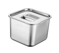 Guangcailun Stainless Steel Steam Table Trays With Lids Designed To Cater To Restaurant Needs Easy Handling And Convenient Storage Kitchen Organizer Seasoning Rack Large Capacity, Silver, 18x18cm