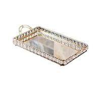 Guangcailun Stylish Mirror Tray Makeup Tray Jewelry Addition To Countertop Decorative For Home Organization Entrance Hall Perfume Decor Vanity Bathroom, 40x21x7cm