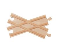 Guangcailun Train Track Assemble Switch Track Assemble Blocks Building Railway Sparks Creativity And Enhances Fine Motor Skills Wooden Train Portable Tracks Accessories, Wood color, 16x9x1.2cm