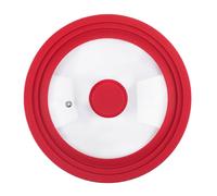 Guangcailun Transparent Glass Pot Lid Universal For Different Calibers Food Grade Silicone Kitchen Pot Coverl Kitchen Utensils Lids, red, 16-18-20