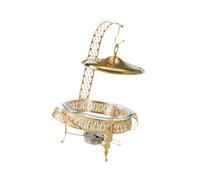 Guangcailun Versatile Chafing Dish Buffet With Glass Tray Serving Baking Chicken Seafood Fruits At Events Buffet Server With Hanging Lid Glass Metal Server