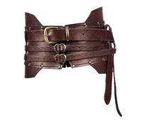 Guangcailun Vintage Cosplay Costume Accessories PU Belt Unique Look Highlighting Style During Special Events and Parties Outside Cosplay Costume Knights Dress Belt Jeans Jumpsuit, Dark Brown