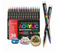 Guangcailun Watercolor Markers Acrylic Marker Pens,36 colors acrylic | Easy Clean Up Means No Stained Tables Or Clothing After Craft Pens Sessions And No Extra Scrubbing Chores