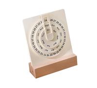 Guangcailun Wooden Calendar Circular Manual Rotatable Desk Calendar 2024 If Want To Have Keeps Track Of Date Years After Years With No To Buy Another