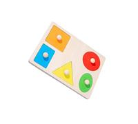 Guangcailun Wooden Grasping Board Toys Classic Shape Recognition Educational Puzzles Jigsaw Puzzles Fun Developmental Sorting Stacking Activities Educational, Five Holes Square