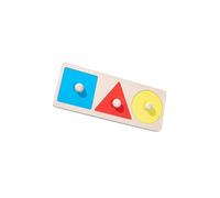 Guangcailun Wooden Grasping Board Toys Classic Shape Recognition Educational Puzzles Jigsaw Puzzles Fun Developmental Sorting Stacking Activities Educational, Three Holes Square