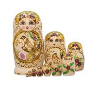 Guangcailun Wooden Nesting Dolls Stacking Set Beautiful Handcrafted Dolls For Home Decoration And Birthday Gifts Durable Nesting Feature Vibrant Festive Colors And Realistic Shapes