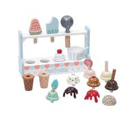 Guangcailun Wooden Toy Ice Cream Kitchen Accessories Featuring 23pcs Smooth Wooden Toys To Inspire Kids In Creative Pretend Scenarios Ice Cream Set Develops Social Skills Learning Toy