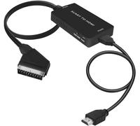 GUANGDAOVOD Scart to HDMI Converter with HDMI Cable, Full HD 720P/1080P Switch Video Audio Converter for HDTV Monitor Projector STB VHS Xbox PS3 Sky Blu-ray DVD Player