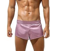 guangmu Silk Boxers Shorts Men - Satin Pyjama Shorts Men Lightweight Mens Silk Boxers Sexy Underwear for Men uk Sleep Shorts