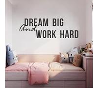 guangmu Wall Stickers Wall Decal Stickers Motivational Quote Dream big and work hard Sticker Decal Inspirational Quotes Murals Set for Home Office Decor (Black) Wallpaper