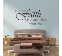 guangmu Wall Stickers Wall Decal Stickers Motivational Quote Let your faith be bigger than your fear Sticker Decal Inspirational Quotes Murals Set for Home Office Decor (Black) Wallpape