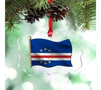 Guangpat Cabo Verde Flag Christmas Tree Decorations Cabo Verde Country City Souvenir Personalized Christmas Ornaments 2024 Acrylic Christmas Decor Funny Xmas Tree Pendant Winter Exchange Gift