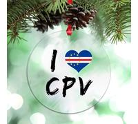 Guangpat I Love Cape Verde Christmas Ornament 2024 Cape Verde National Flag Christmas Decorations For Tree Acrylic Travel Country City Souvenir Novelty Gifts for Holiday Wedding Birthday