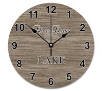 Guangpat Live Love Lake Wall Clock Weathered Wooden Wall Clocks Battery Operated 12 Inch Silent Country Beach House Decor Living Room Bedroom Kitchen Christmas Birthday Gift