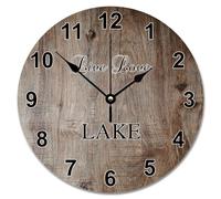 Guangpat Live Love Lake Wall Clock Wood Barn Board 12 Inch Wall Clocks Battery Operated Silent Farmhouse Beach Cabin Decor Living Room Bedroom Kitchen Christmas Birthday Gift