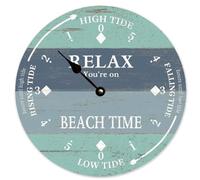 Guangpat Relax Beach TimeTide Clock Tidal Beach Wooden Wall Clocks Battery Operated 12 Inch Silent Vintage Wall Art Home Decor for Bedroom Living Room Kitchen School Office