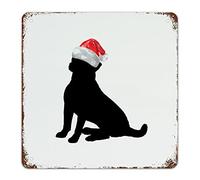 Guangpat Retro Pomeranian Dog Metal Sign Christmas Dog Silhouette Aluminum Metal Sign Wall Art Rustic Christmas Home Decor for Bedroom Cafe Bar Office Garage 12x12 inch
