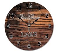 Guangpat Rustic Weathered Wooden Large Wall Clocks Battery Operated 10 Inch Live Love Lake Wall Clock Sunshine Beach Home Decor for Bedroom Living Room Kitchen School Classroom