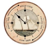 Guangpat Tidal Clock Vintage Sailboat Tide Beach Life Large Wall Clocks Battery Operated 10 Inch Silent Non-Ticking Rutic Farmhouse Wall Decor for Bedroom Living Room