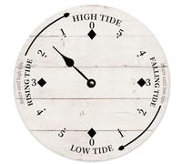 Guangpat Tidal Clock White Weathered Wood Tide Beach 12 Inch Wooden Wall Clocks Battery Operated Silent Non-Ticking Rutic Farmhouse Wall Decor for Bedroom Living Room