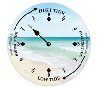 Guangpat Tide Clock with High And Low Tide Beach Vacation Wall Wooden Moon Tidal Clock Ocean Time Coastal Clock Nautical Tide Movement Clock for Beach House Deck Board 10 Inch