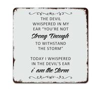Guangpat Today I Whispered in The Devil's Ear Metal Sign Rustic Decorative Sign Funny Sayings Wall Art For Bedroom Kitchen Cafe Bar Office Garage Indoor/Outdoor Decor 15x15in