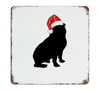 Guangpat Vintage Christmas Sign Metal Tin Sign Christmas Dog Silhouette Signs Golden Retriever Dog Wall Art Rustic Home Decor for Bedroom Kitchen Cafe Bar Office Garage 12x12 inch