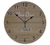 Guangpat Vintage Country Style Wood Floor Wooden Wall Clock Live Love Lake Large Wall Clocks Battery Operated 12 Inch Retired Wall Clock Silent Decor for Living Room Bedroom Office