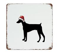 Guangpat Vintage Pomeranian Dog Metal Sign Christmas Dog Silhouette Metal Tin Sign Wall Art Rustic Christmas Home Decor Farmhouse Wall DecorFor Bedroom Cafe Bar Office Garage 12x12 inch
