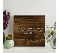 Guangpat Vintage Wooden Pallet Sign As for Me And My House We Will Serve The Lord Joshua 24 15 Motivational Wood Plaque 8x8in Wall Decor Wall Art Home Decor for Kitchen Bedroom Living Room