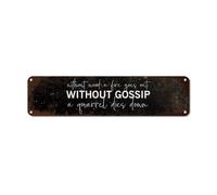 Guangpat Without Wood A Fire Goes Out Without Gossip A Quarrel Dies Down Metal Sign Inspirational Sayings Metal Sign Vintage Metal Wall Sign Rustic Wall Art For Bedroom Living Room Kitchen 24x6in