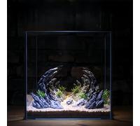 Guangyu 7 Pieces Mountain Decoration Landscape, Soul Valley Aquarium Decoration Set, Resin Imitation Stone, Aquarium Decoration, Rock with Caves Ornament