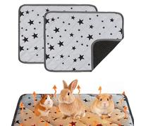 Guangyu Pack of 2 Self-Warming Fleece Liners for Guinea Pig Cage, Reusable & Absorbent Litter, Non-Slip PIPI Underlays (45 x 60 cm), Also Suitable as a Cat or Dog Blanket