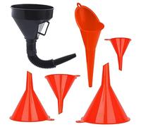 guangyuan 6Pcs Universal Funnel Set Plastic Funnel Gasoline Engine Funnel Long Mouth Funnel for Car Motorcycles/Mini Filling Funnel for Kitchen or Workshop - Oil Funnel, Black mini
